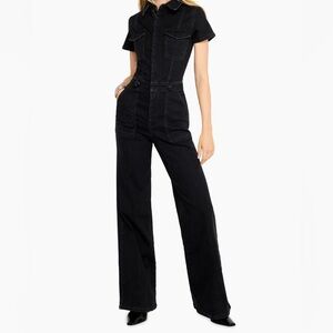 Good American Fit For Success Wide Leg Coveralls UtilityJumpsuit | Black Size XS